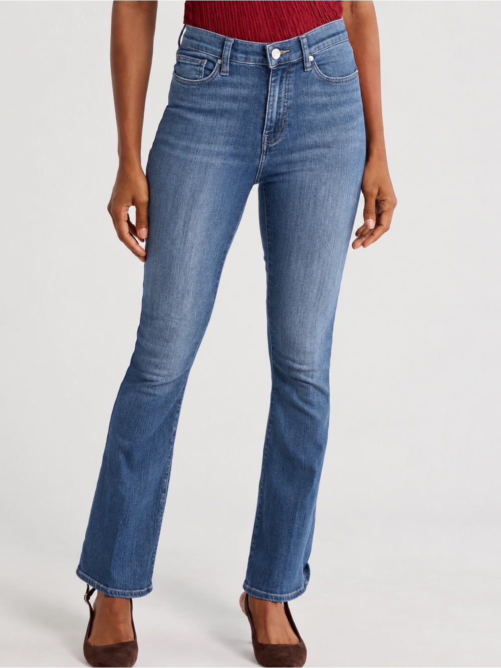 Frame Denim Blue Wide-Leg Cropped Jeans